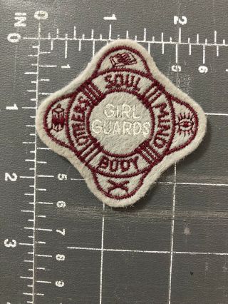Vintage Girl Guards Soul Mind Body Others Patch Salvation Army Young Women Club