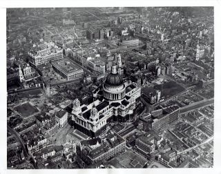 1948 Vintage Photo Aerial View Of Post World War 2 Bombing Damage London England
