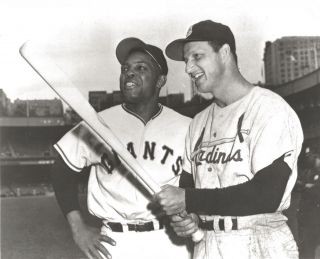 Stan Musial & Willie Mays 8x10 Photo Cardinals Giants Baseball Picture Mlb