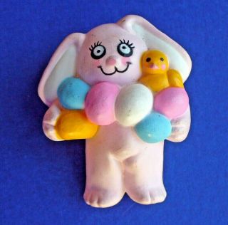 Easter Unlimited Pin Easter Vintage Bunny Rabbit Eggs Chick Holiday Brooch Pink