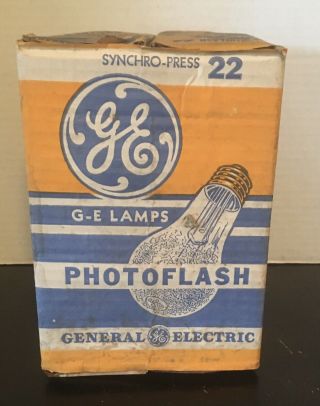 6 Pack Of Vintage Ge Photoflash 22 Light Lamp Bulb Photo Flash - Synchro - Press