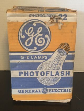 6 Pack of Vintage GE PHOTOFLASH 22 Light Lamp Bulb PHOTO FLASH - Synchro - Press 2