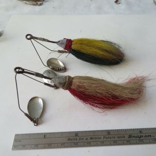 Fishing Lure 2 Vintage Shannon 2½ Tandem Spinner Hair Tail