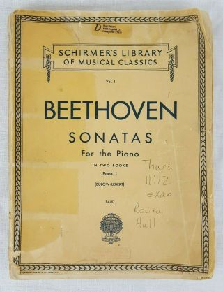 Vtg Beethoven Sonatas Piano Book 341 Pages Musical Scrapbooking Paper Art Crafts