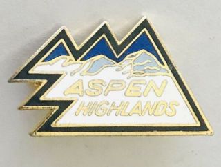 Aspen Highlands Ski Skiing Fields Souvenir Pin Badge Rare Vintage (l42)