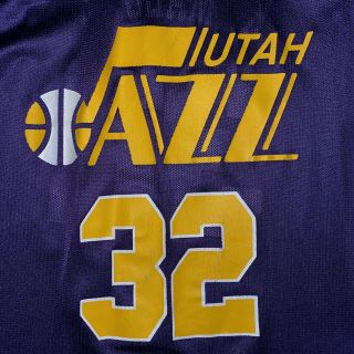 Vintage Utah Jazz Karl Malone Vtg Champion Jersey Size 48 Nba Basketball Purple