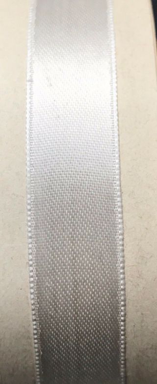 18yds Gorgeous Vintage 1930s Swiss Pearly White 1/2 " Single Face Shimmery Satin