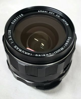 Asahi Optical Takumar 1:3.  5/28mm Lens M42 Mount With Case Lens