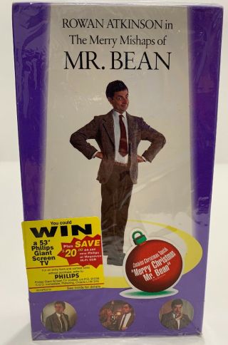Vintage 1992 The Merry Mishaps Of Mr.  Bean Comedy Cassette Movie Xmas