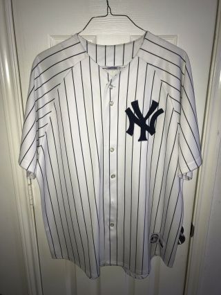 Derek Jeter York Yankees Majestic Pinstripe Baseball Jersey Mens Sz Xl