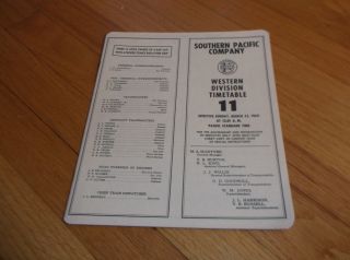 March 1969 Southern Pacific Western Division Employee Timetable 11