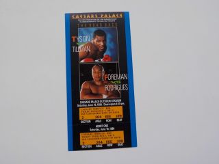 Mike Tyson Vs Henry Tillman Boxing Ticket 1990 George Foreman Vs Rodrigues 90
