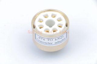 1pc Gold Plated Rca 6v6gt To 6aq5 Tube Converter Adapter (cnc Copper Body)