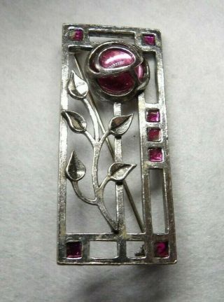 Pretty Vintage Signed Miracle Rennie Macintosh Style Brooch Pin Yl453 - 8