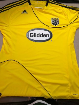 Vtg Adidas Mls Columbus Crew Soccer Jersey Shirt Mens 2xl Yellow