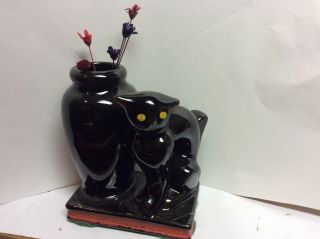 Vtg Halloween Black Cat Bud Vase Miniature 3 " Toothpick