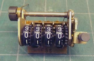 Vintage Mechanical Counter - 4 Digits - Spring Actuated - No Case