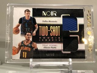 2018 - 19 Noir Luka Doncic & Trae Young Two - Shot Dual Jersey Rc/99 Both Are On