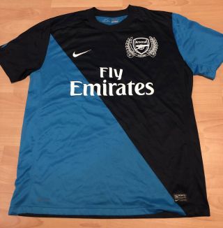 Classic Retro Vintage 2011/2012 Arsenal Away Shirt 125 Year Anniversary Xl Nike