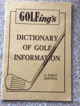 Herb Graffis.  Vintage Golf Book.  Dictionary Golf Information 1960 1st Edition
