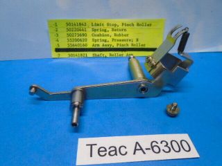 Teac A - 6300 Reel To Reel Arm Assembly Pinch Roller & Roller Arm Shaft