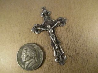Vintage Sterling Silver Crucifix Cross Pendant,  Inri,  Signed Chapel,  5.  2g