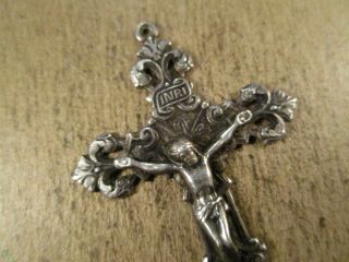 Vintage Sterling Silver Crucifix Cross Pendant,  INRI,  Signed Chapel,  5.  2g 2
