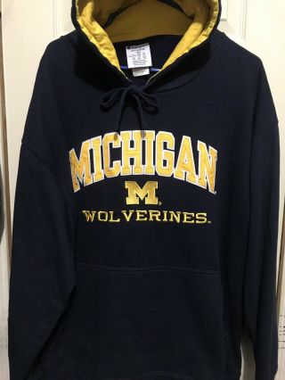 University Of Michigan Wolverines Champion Hoodie Men’s Size 2xl Embroidered