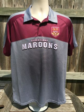 Canterbury Maroon Queensland State Of Origin Rugby Shirt Jersey Size Large Qld