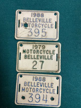 Motorcycle License Plate Belleville Illinois Il Small St Clair County