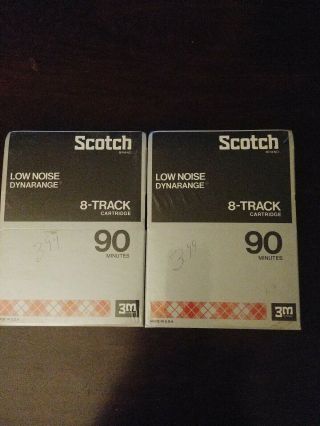 Two Scotch 3m 90 Min 8 Track Blank Recording Tape Nos Low Noise Dynarange