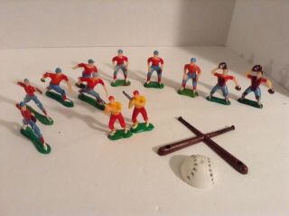 Vintage Baseball Player Cake Toppers Plastic Figures Set Of 12 Batter Runner 70s