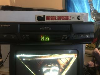 Quasar Vhs Vcr,  Video Cassette Stereo Omnivision 4 Head Recorder Player Vhq940
