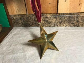 Vintage Solid Brass Star Christmas Ornament Made In India