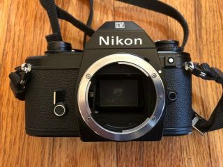 Vintage Nikon Em 35mm Slr Camera Body Only.  No Lens Or Cap.