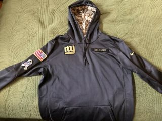 Nike York Giants Nfl Salute To Service Hoodie Size Large Pre - Owned