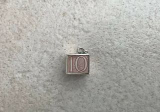 Vintage Silver Old British Ten Shilling Note In Silver Case Charm