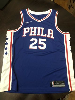 Ben Simmons Nike Authentic Blue Jersey Philadelphia 76ers - 52 (xl) Worn Once