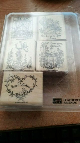 FEATHERED FRIENDS STAMPIN UP RUBBER STAMPS 1999 VINTAGE Hello Thinking of You 2