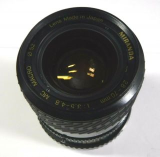 Camera Lens Pentax K Mount Miranda 28 - 70mm Macro 1:3.  5 - 4.  8 Vintage
