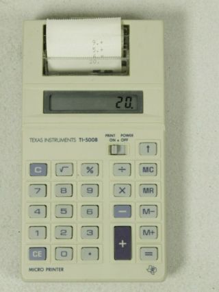 1982 Texas Instruments Ti - 5008 Small Adding Machine Calculator Micro Printer