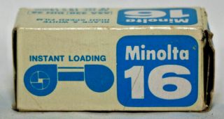 Vintage Minolta 16 Black & White Film Cartridge -.  Dated 1975 (h1)
