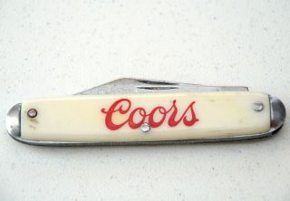 Vintage Coors,  Usa Folding 2 Blade Pocket Knife