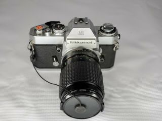 Nikon Nikkormat El 35mm Slr Film Camera Body,  Leather Case,  2 Lenses