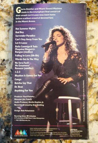 Gloria Estefan And Miami Sound Machine Homecoming Concert Vintage Vhs 1989