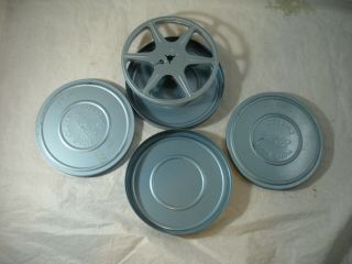 Vintage Compco 8mm Film Metal Blue Reel 200ft With 2 Collectible Camera Tin