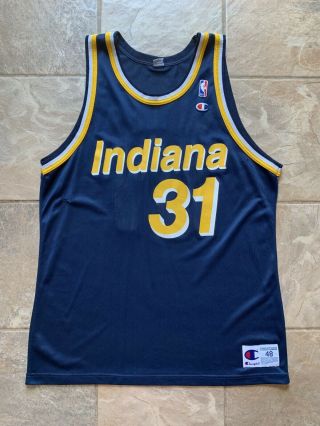 Indiana Pacers Reggie Miller 31 Navy Blue Champion Jersey 48 Xl Nba Vtg 90s