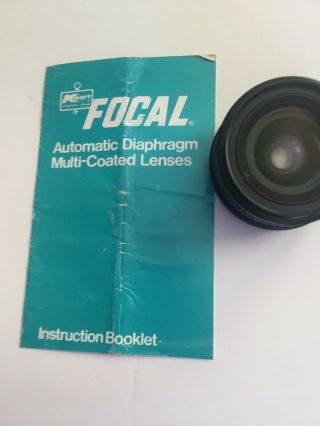 Vintage Focal Mc Auto 1:2.  8 F=28mm Lens For Canon