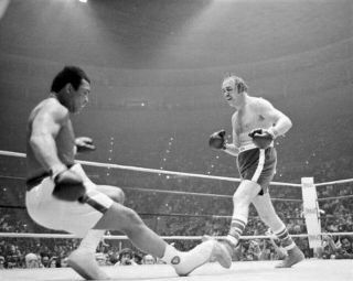 Muhammad Ali Vs Chuck Wepner 8x10 Photo Boxing Picture Right B/w Ring Action