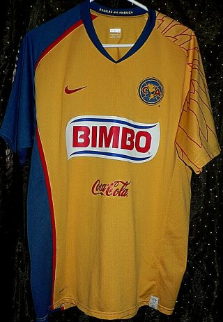 Club America De Mexico Nike Authentic Yellow Home Jersey Large Size